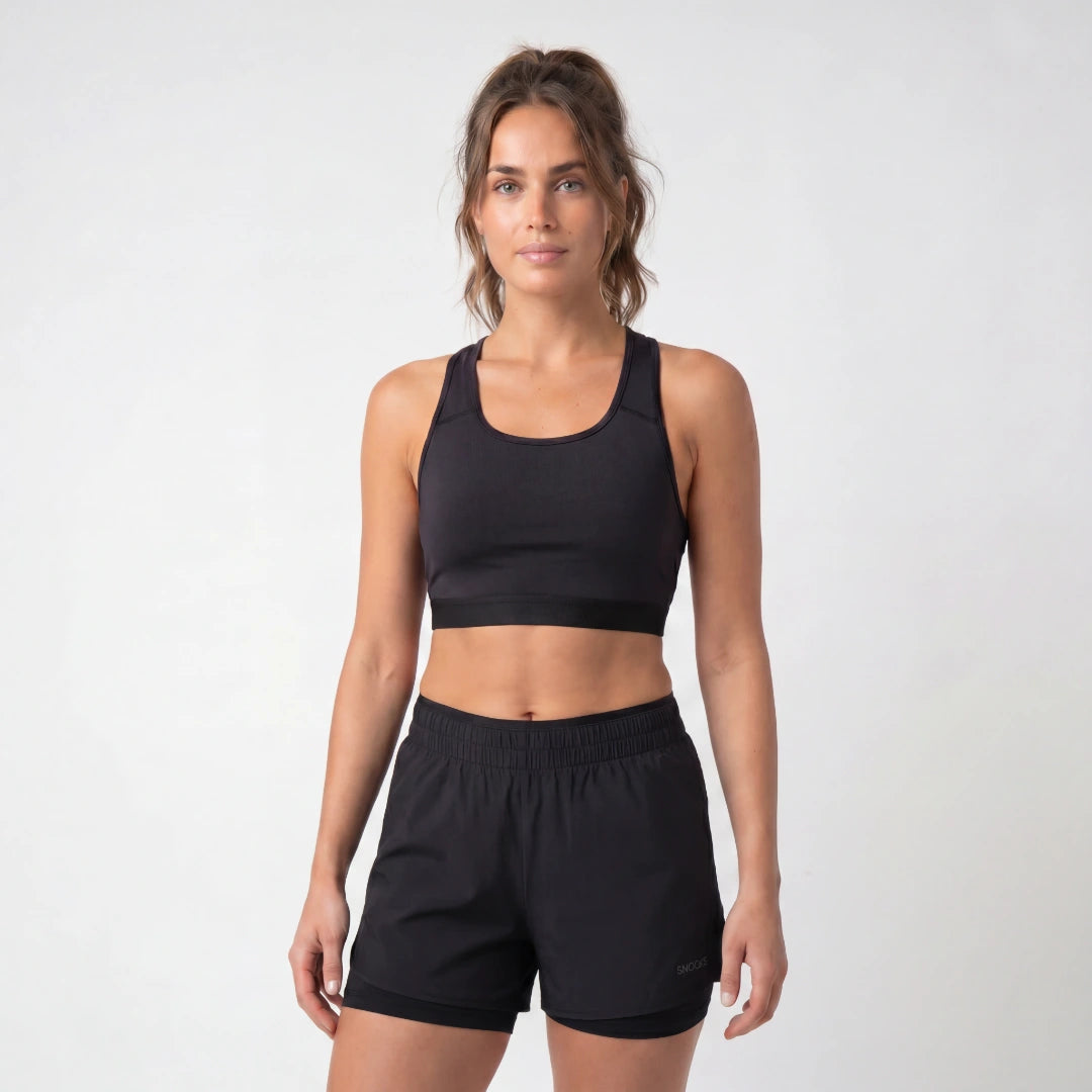 2 in 1 Sport Shorts Damen | Schwarz – 9