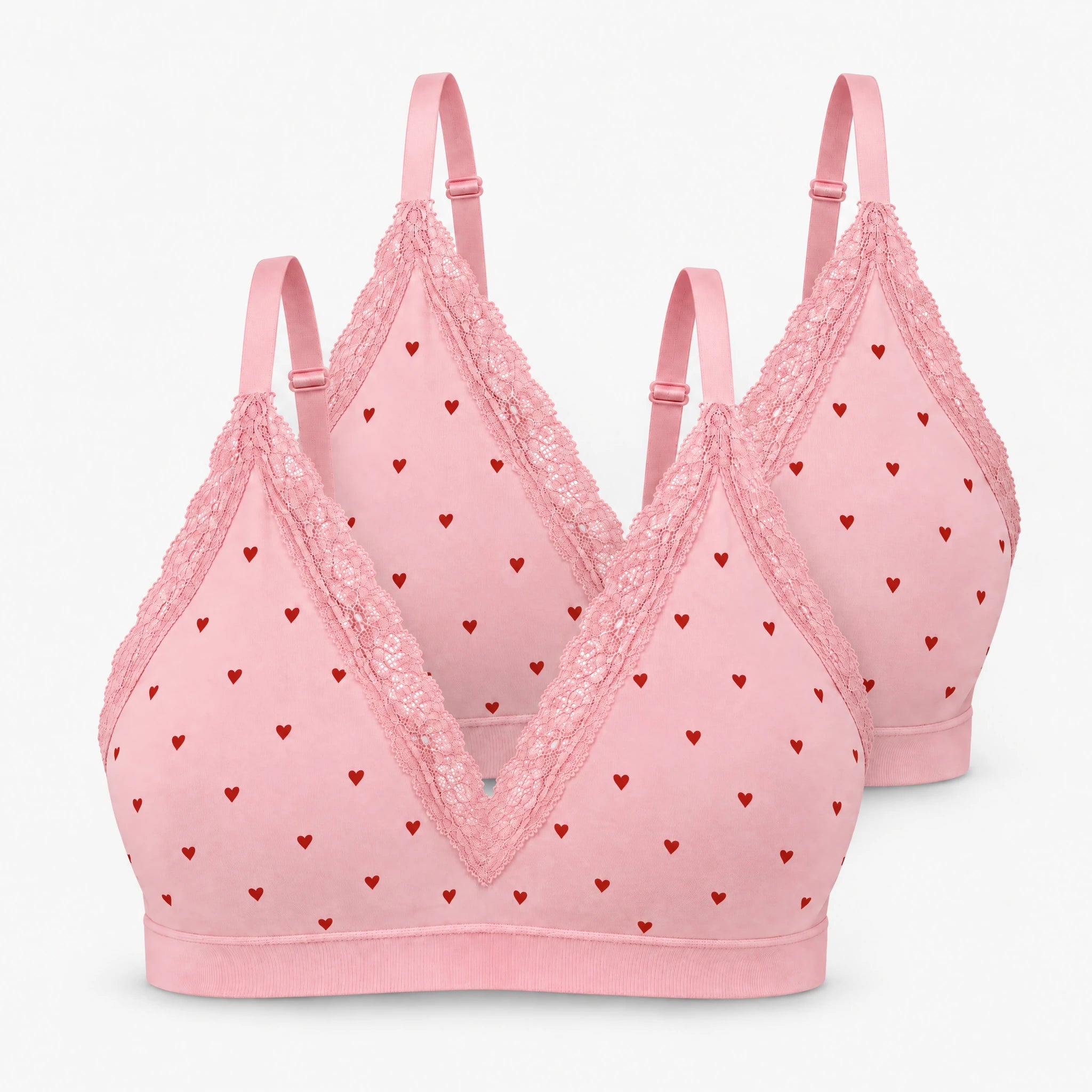 Seamless Spitzen Bralette | Rosa mit Herzchen – 13