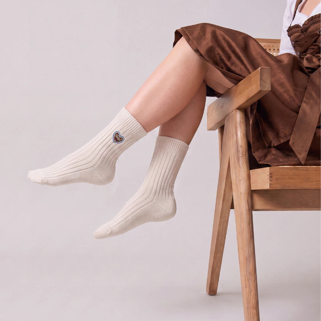 Norweger Socken | Off White "Lebkuchenherz & Brezn"-Edition – 5