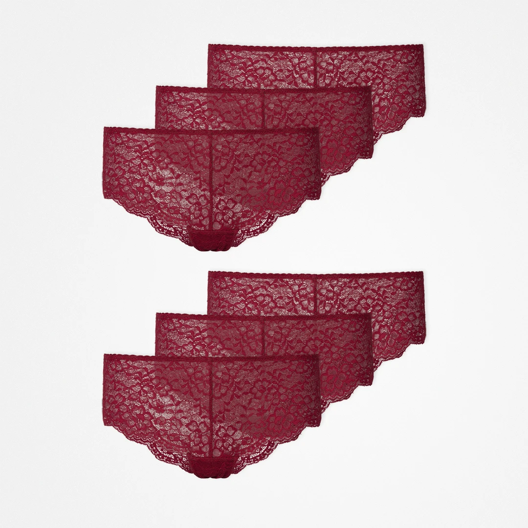 Hipster Panties aus Spitze | Dunkelrot – 13