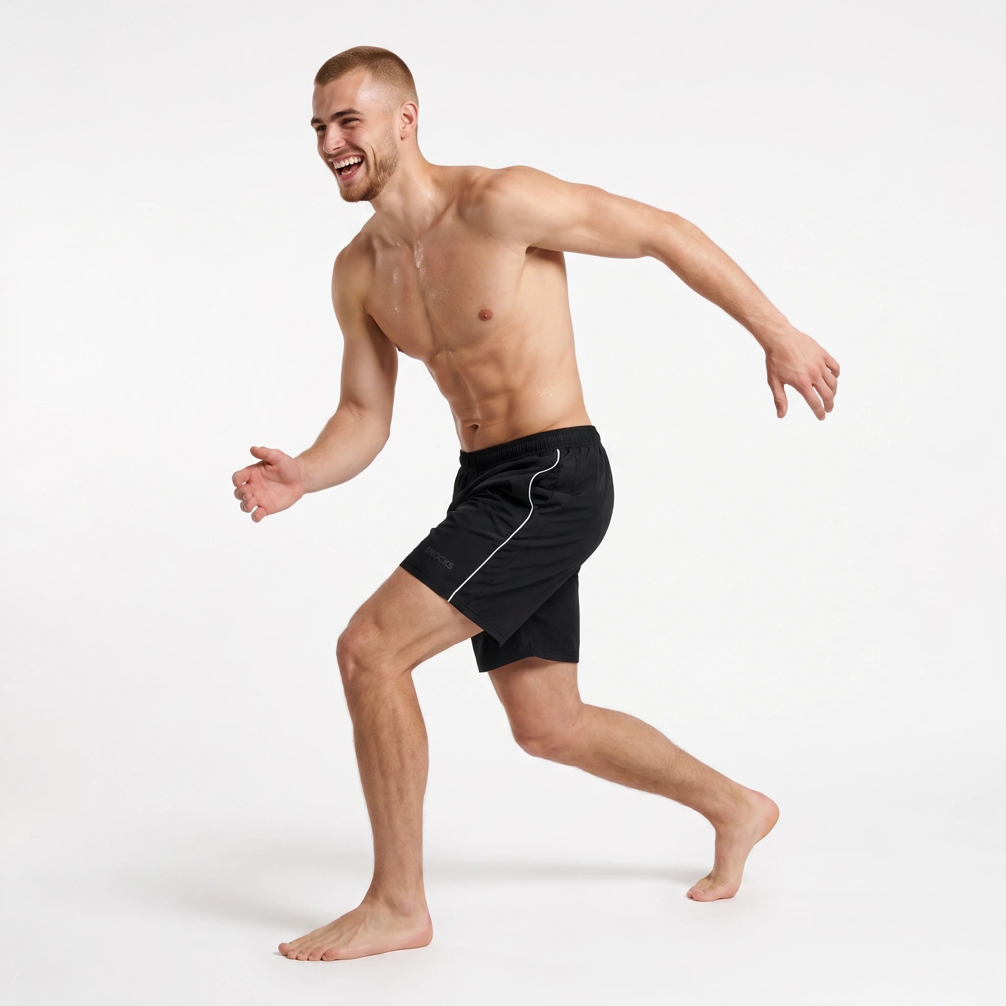 Sport Shorts Herren mit Kontraststreifen | Schwarz – 10