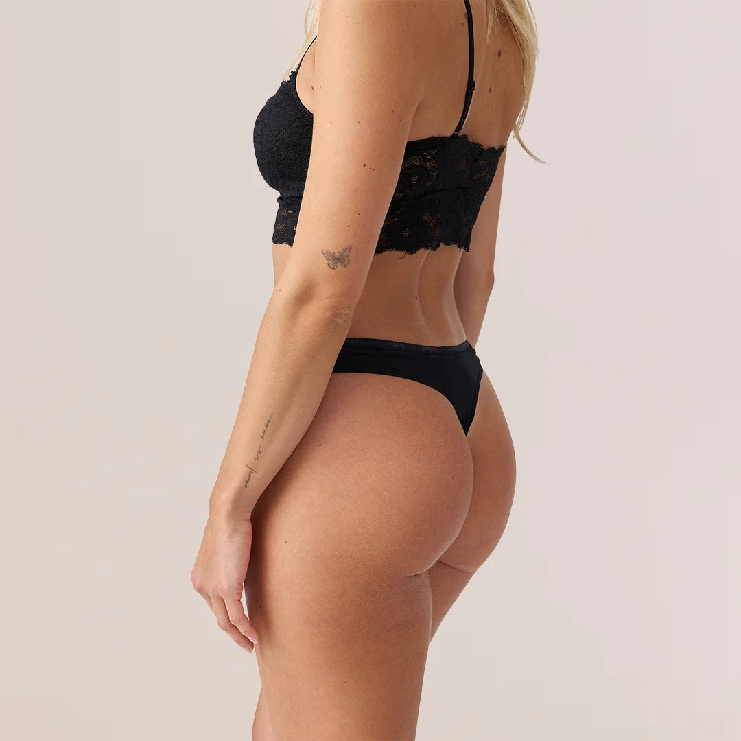 Tangas mit Spitze logo love | Schwarz – 7