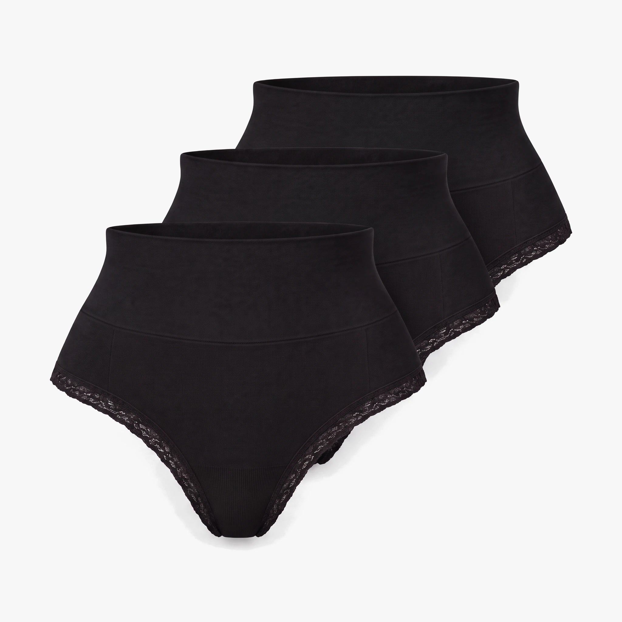 Shaping High Waist String mit Spitze | Schwarz – 14
