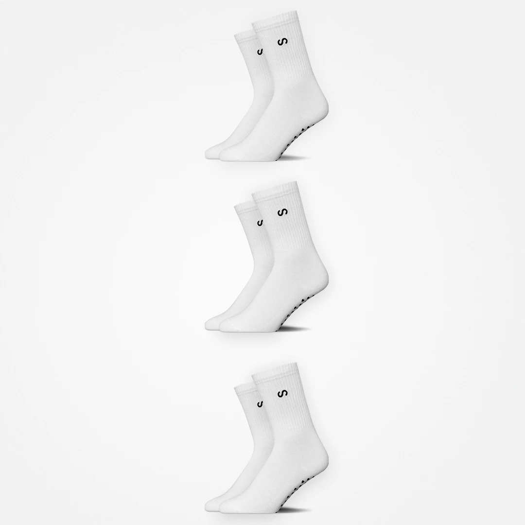 Pilates Socken | Weiß (Logo) – 10