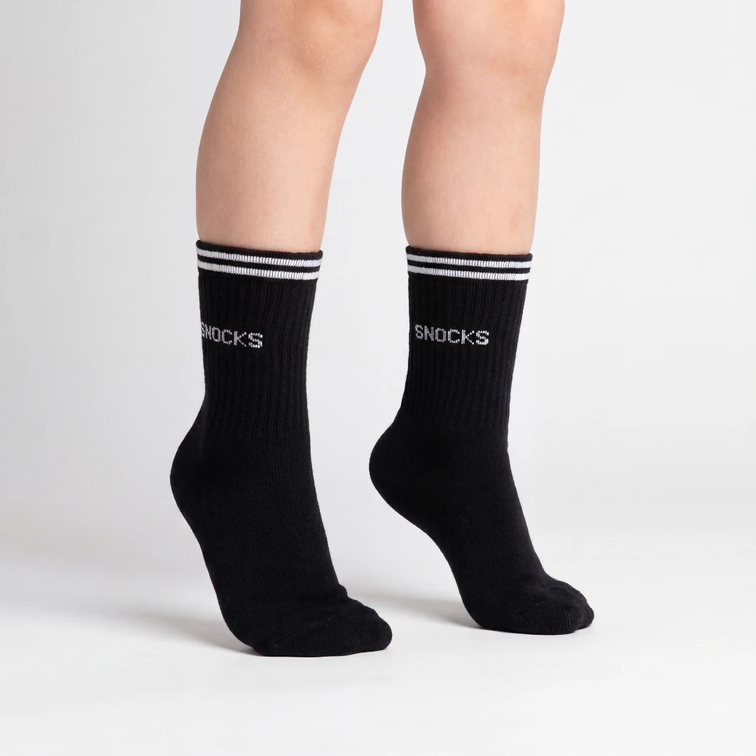 Hohe Sportsocken mit Streifen Kinder | Schwarz – 8