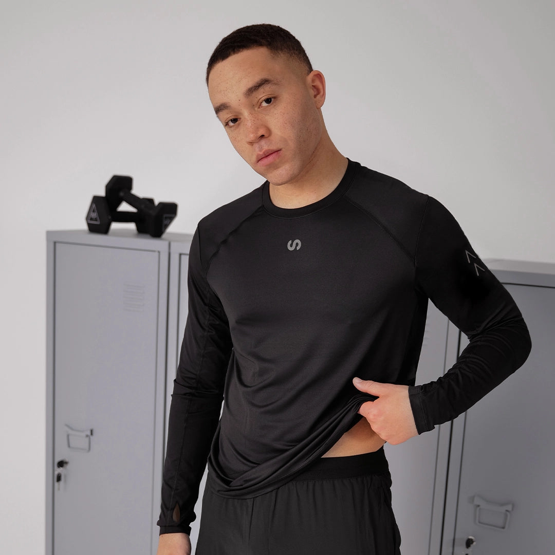 Laufshirt langarm Herren | Schwarz – 6