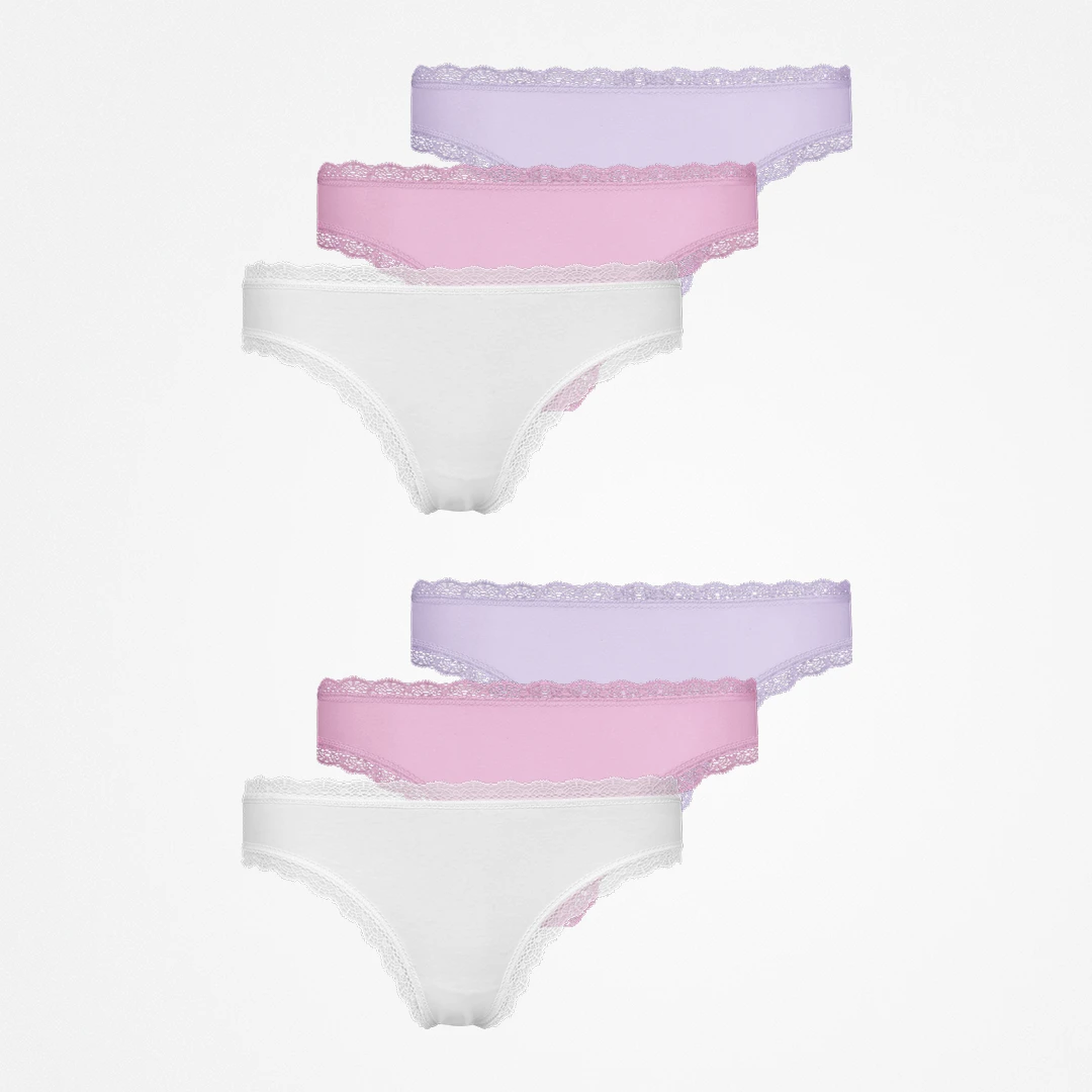 Tangas mit Spitze | Mix (Weiß/Rosa/Lila) – 13