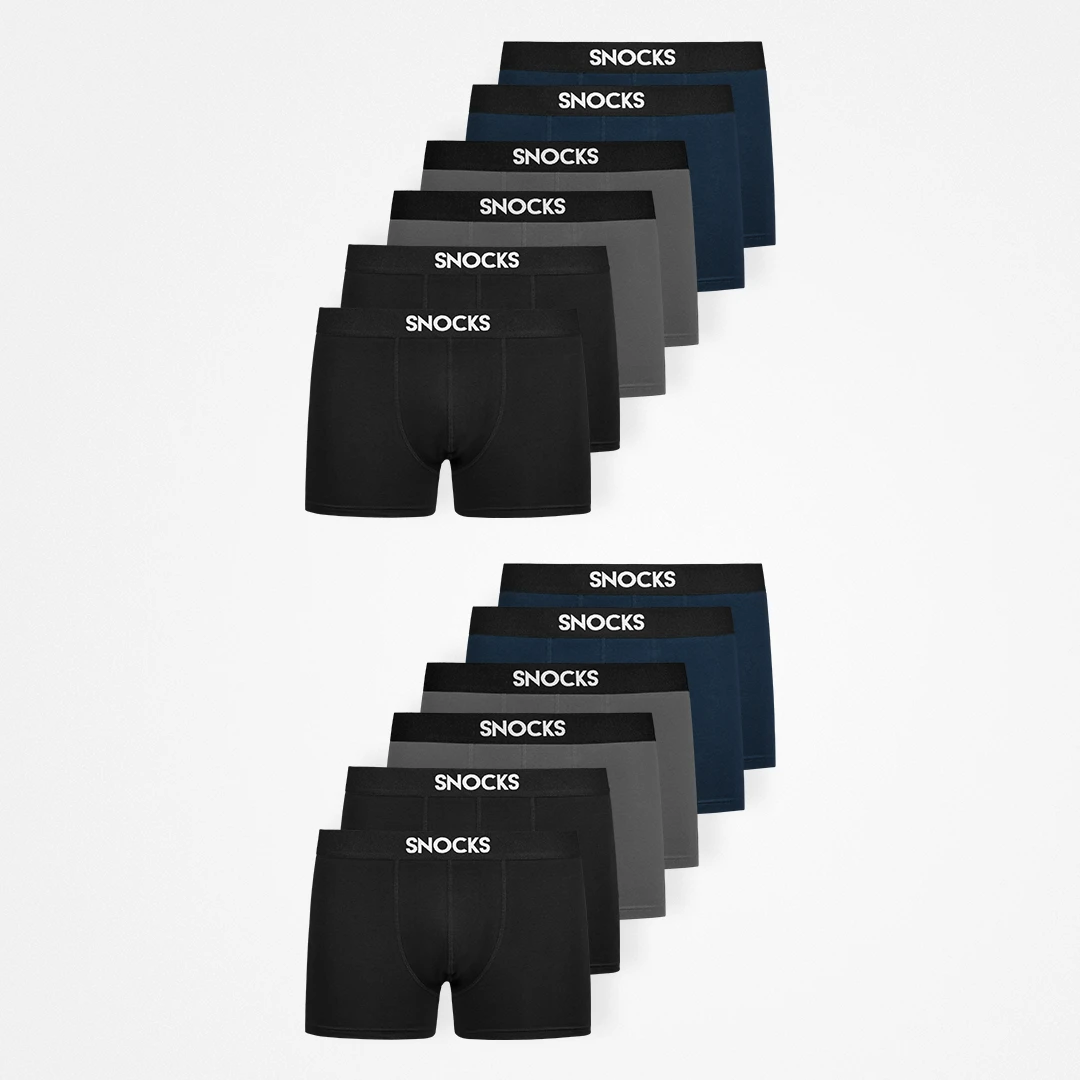 Boxershorts | Mix (Schwarz/Grau/Blau) – 12