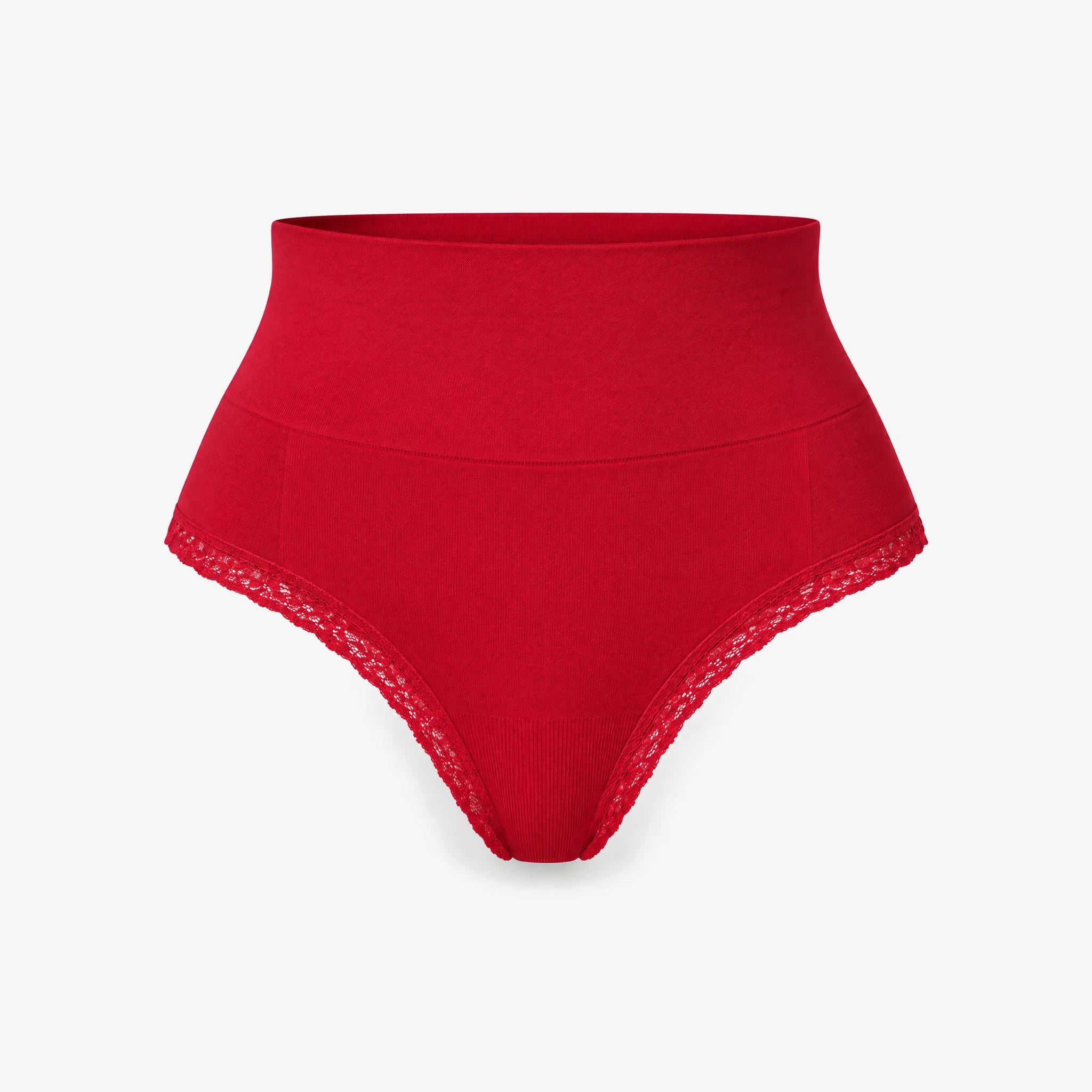 Shaping High Waist String mit Spitze | Classic Red