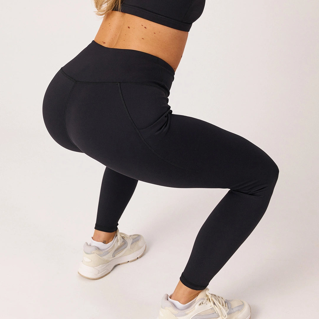 Premium High Waist Leggings mit Taschen | Schwarz – 4