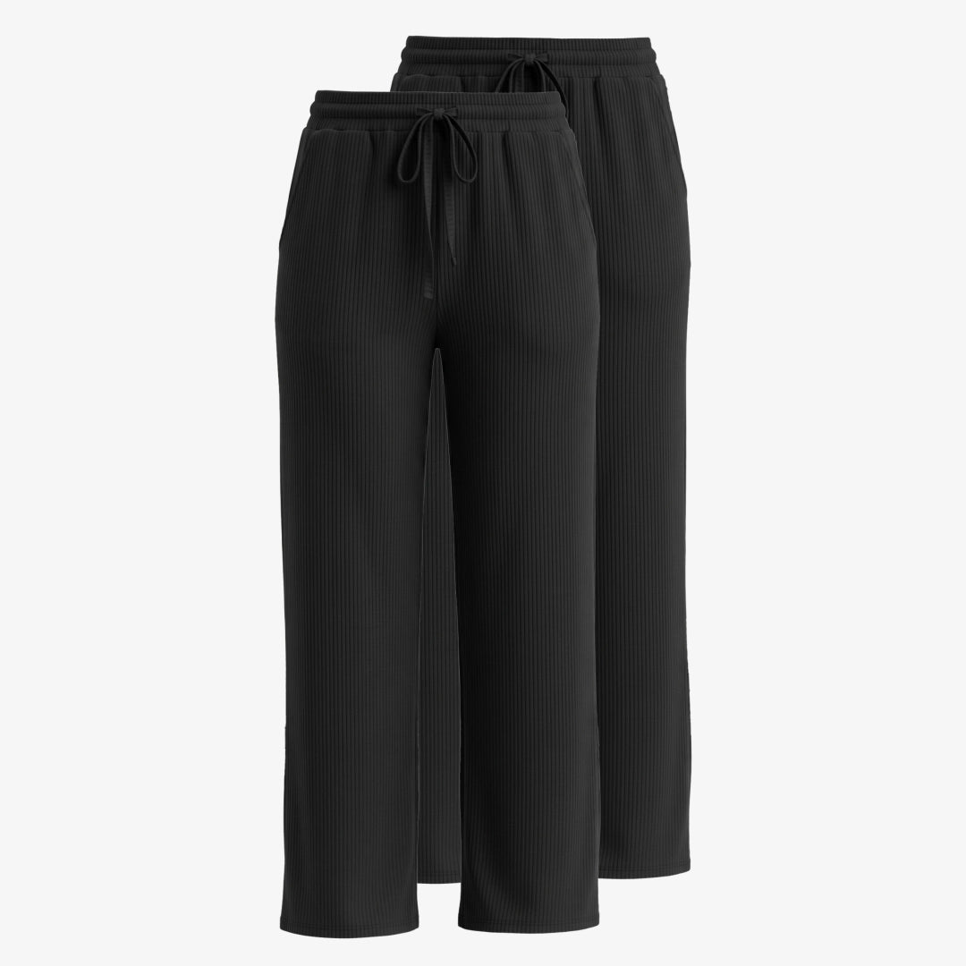 Loungehose Damen Rippstruktur | Schwarz – 11