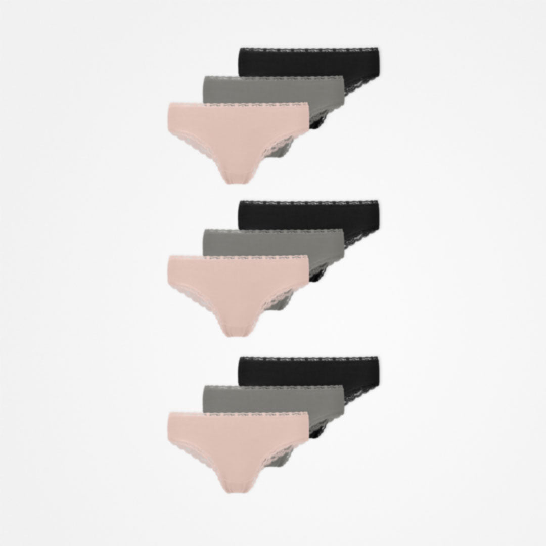 Brazilian Slips mit Spitze | Mix (Apricot/Grün/Schwarz) – 14