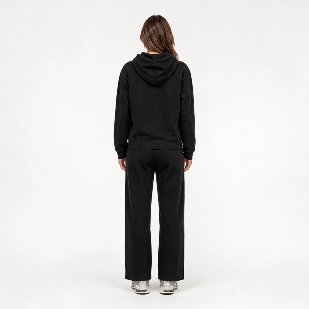 Jogginghose mit weitem Bein Damen | Schwarz – 5