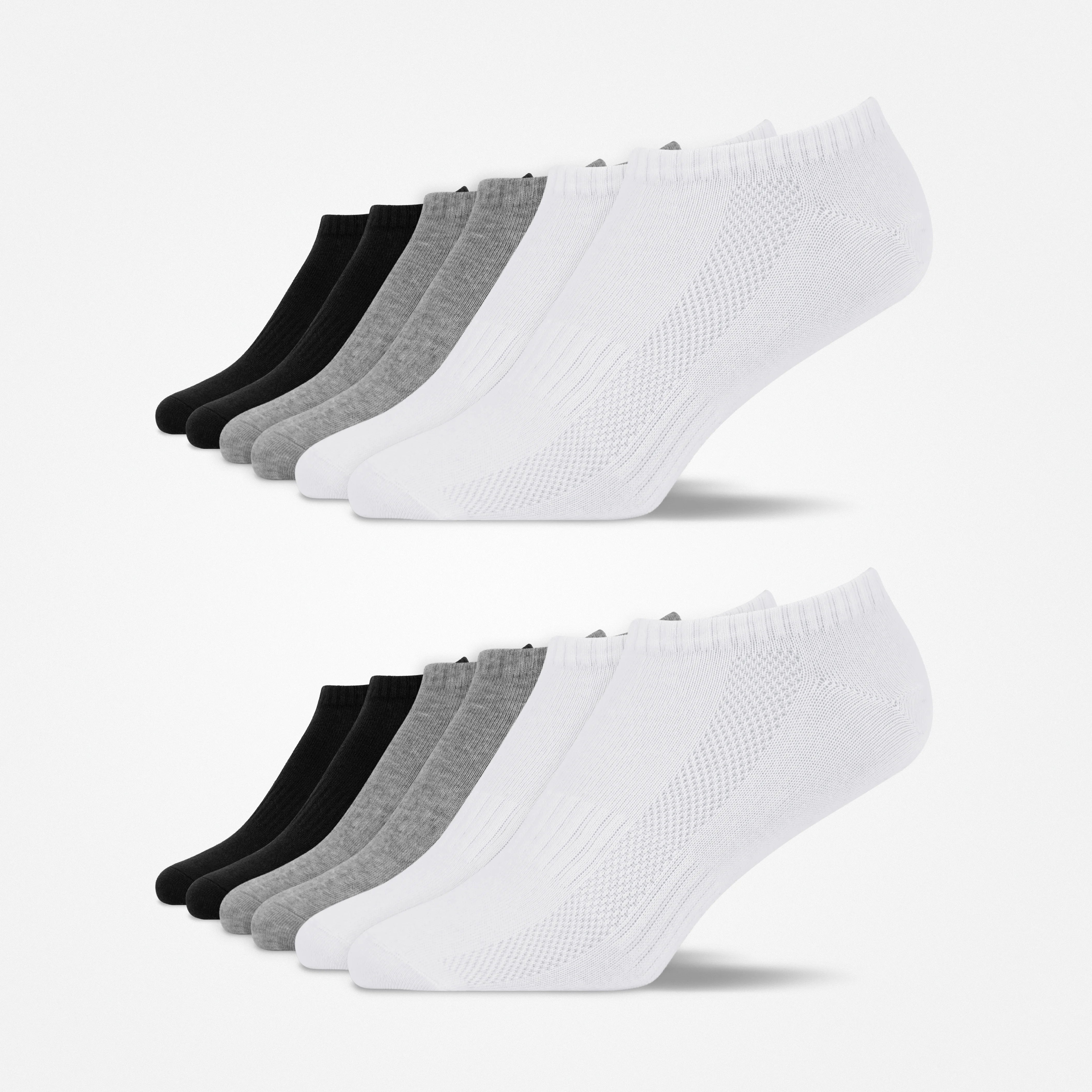 Premium Sneaker Socken | Mix (Schwarz/Weiß/Grau) – 9