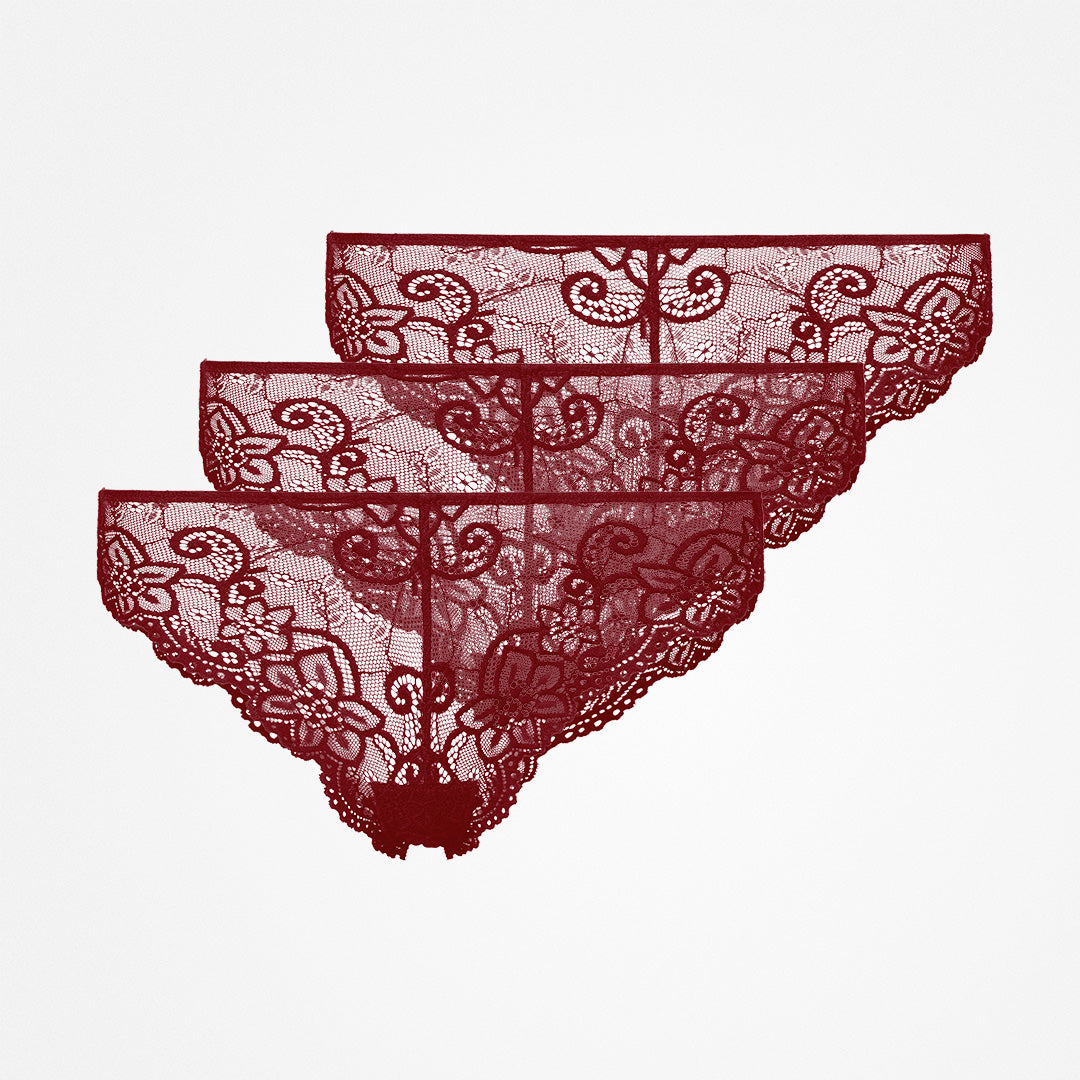 Brazilian Slips aus Spitze | Dunkelrot – 10