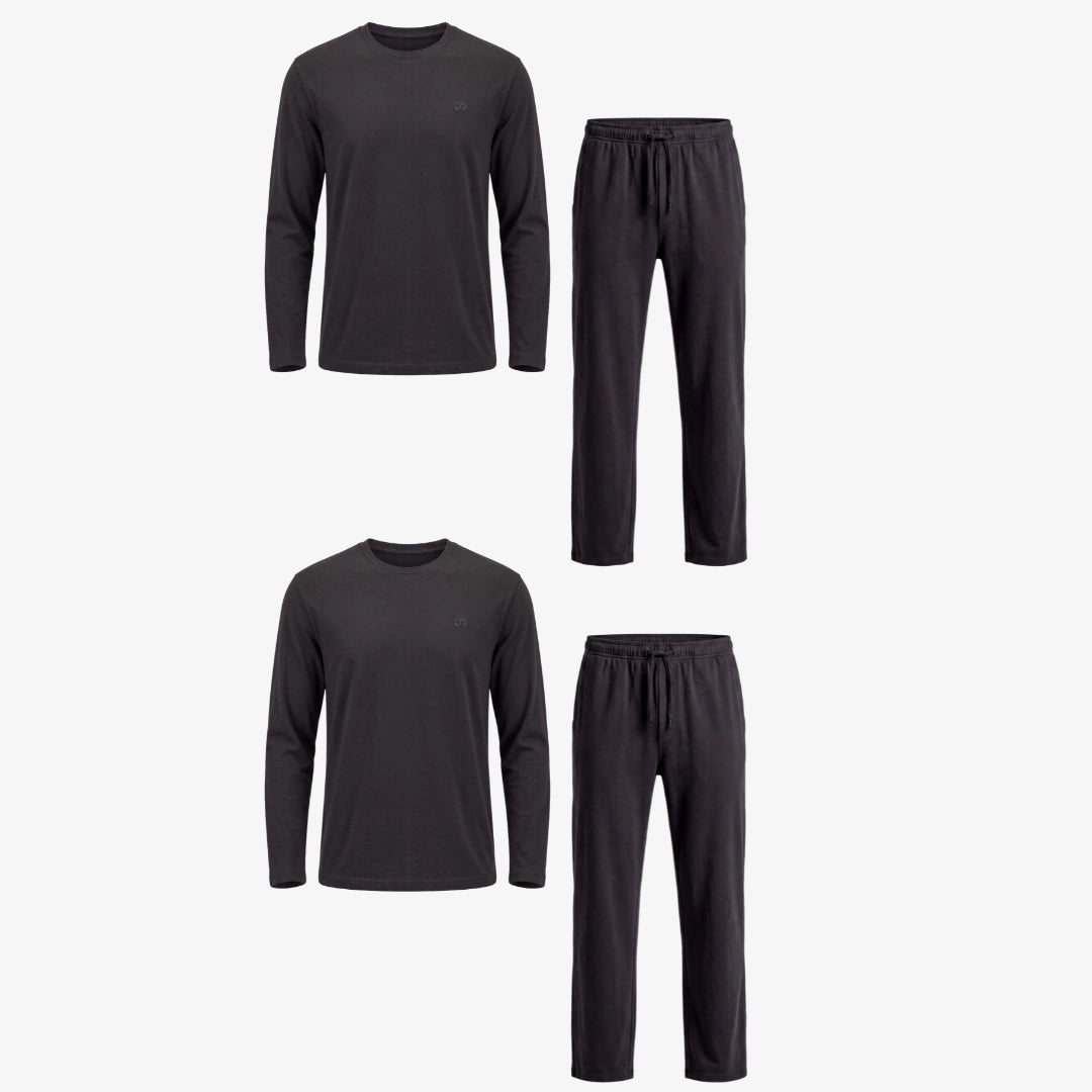 Schlafanzug Set Herren lang | Anthrazit – 13