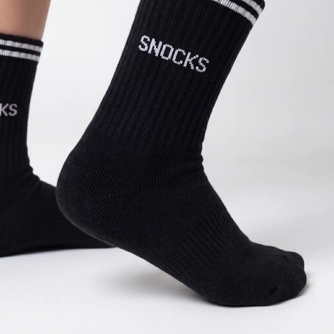 Hohe Sportsocken mit Streifen Kinder | Schwarz – 6