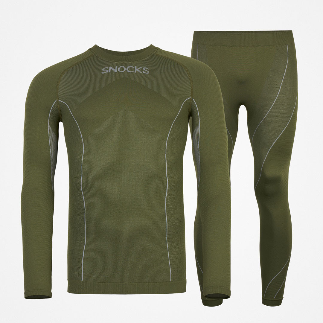Thermounterwäsche Herren mit Daumenloch | Olive