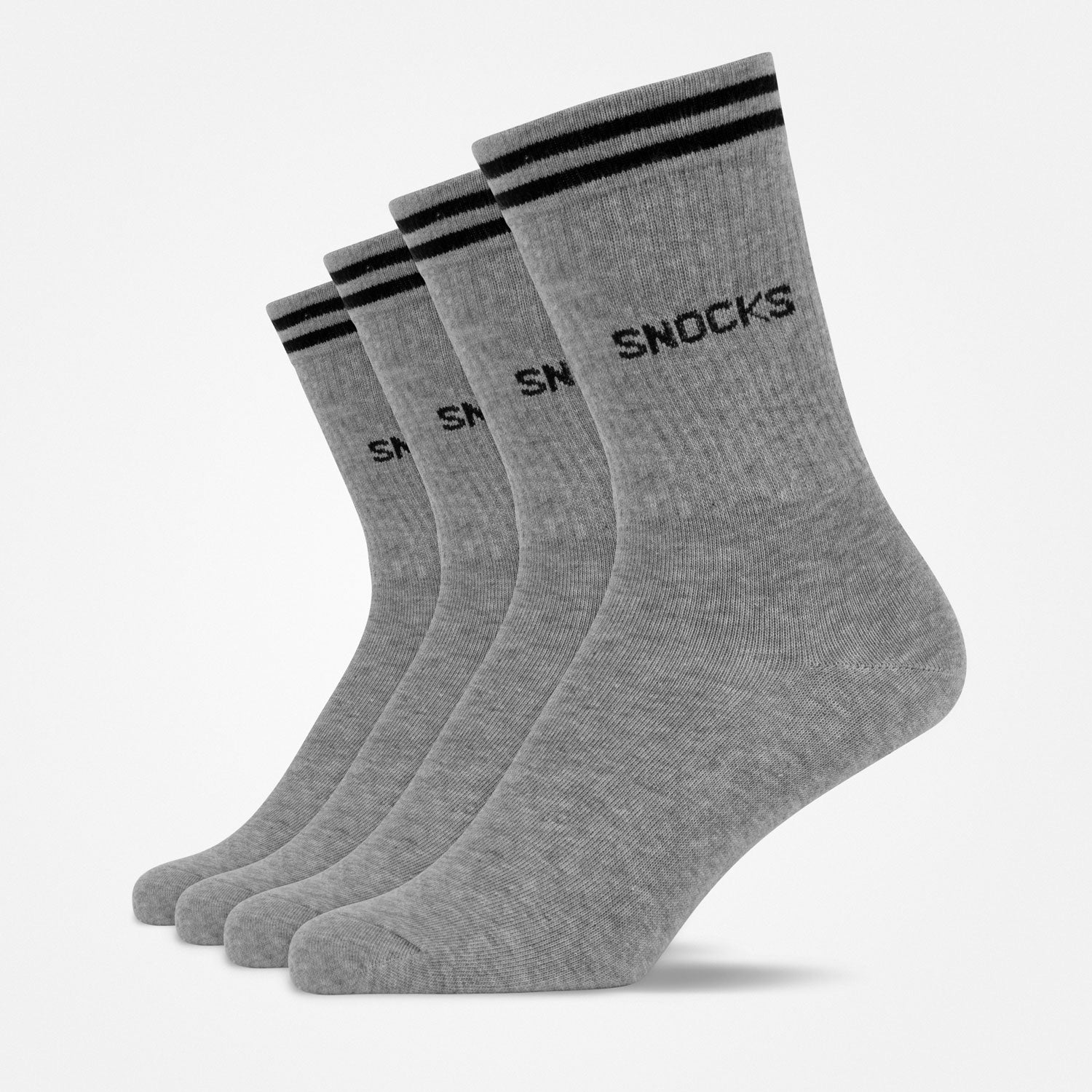 Hohe Sportsocken mit Streifen | Grau – 8