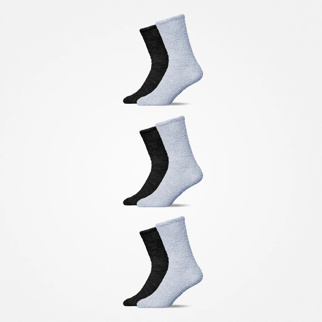 Kuschelsocken | Mix (Schwarz/Blaugrau) – 10