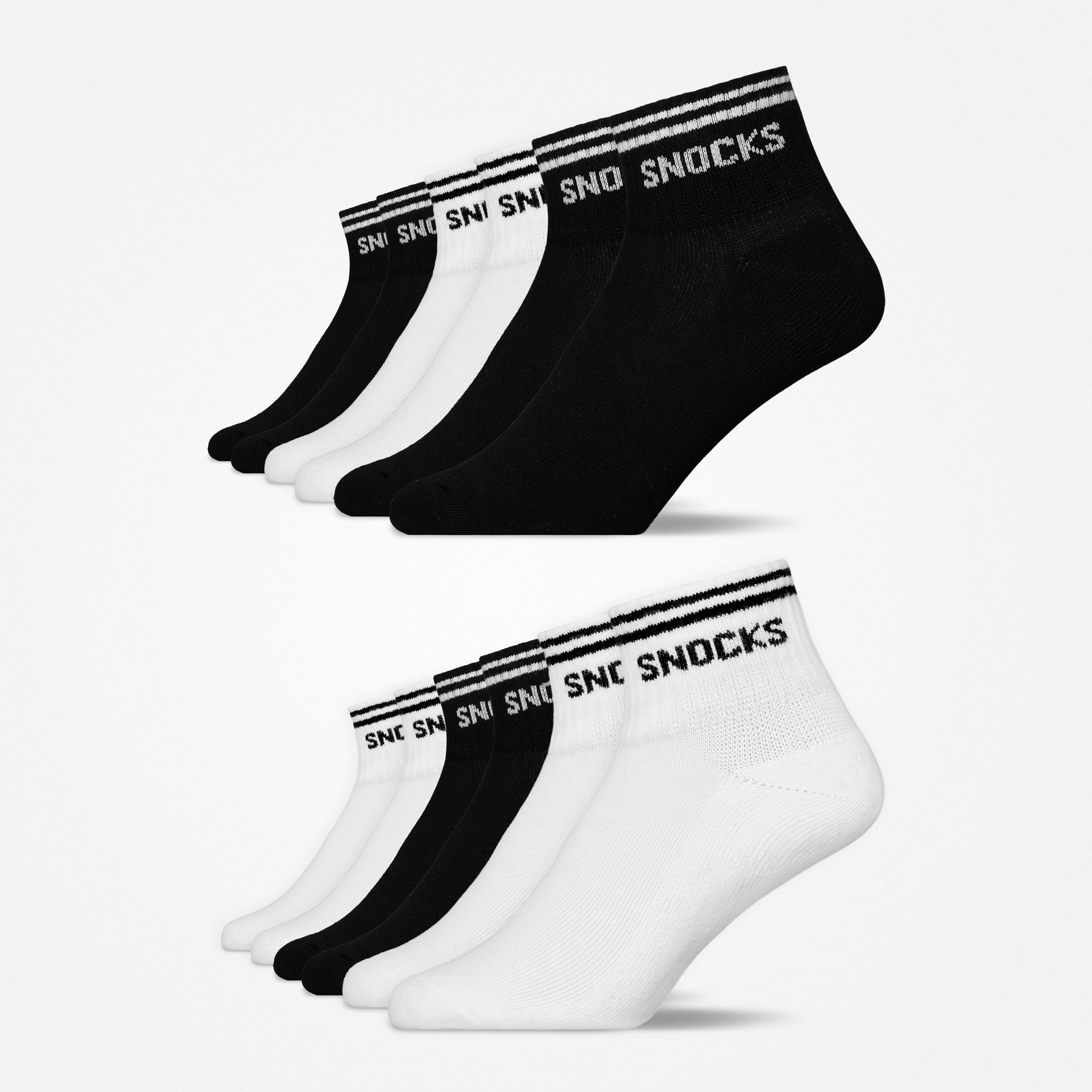 Retro Sneaker Socken | Schwarz-Weiß (Streifen) – 11