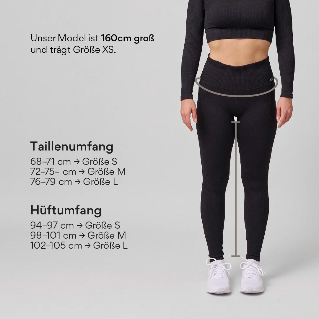 Gerippte Leggings | Schwarz – 11