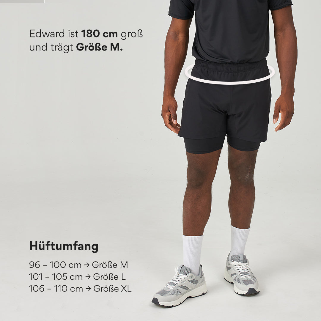 2 in 1 Shorts Herren | Schwarz – 9