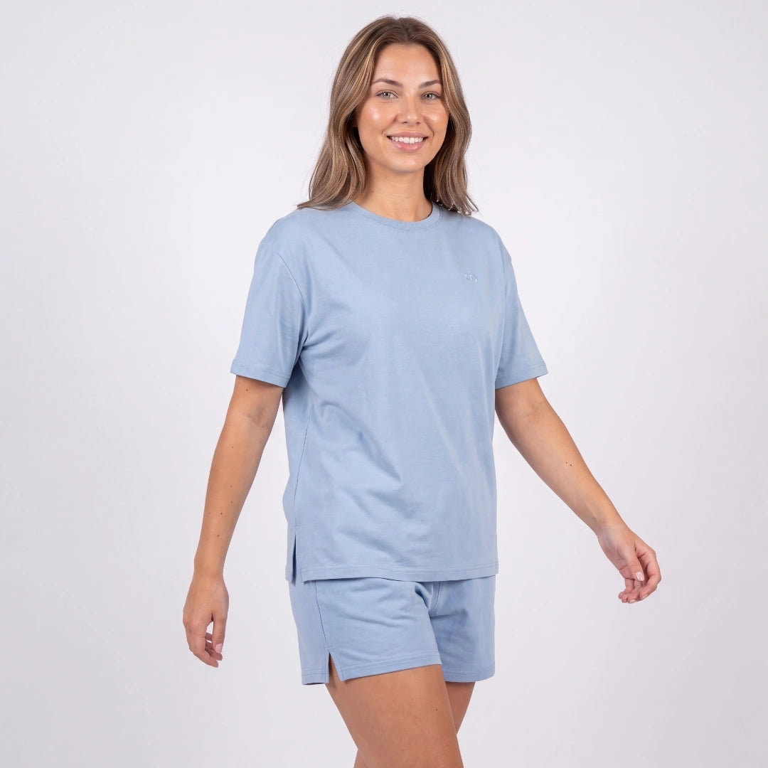 Schlafanzug Set Damen kurz | Hellblau – 5