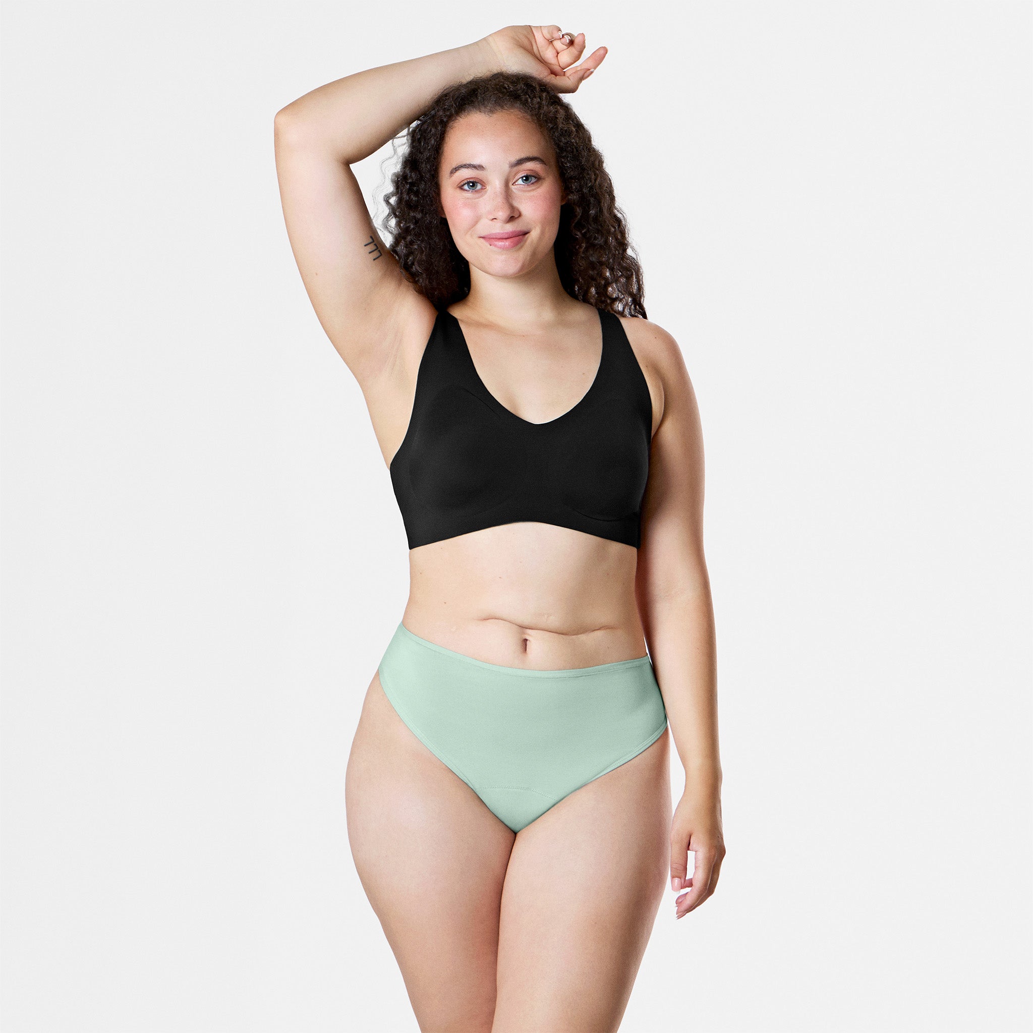 SNOCKS x femtis Period Tanga - SINA Highwaist | Salbei – 2