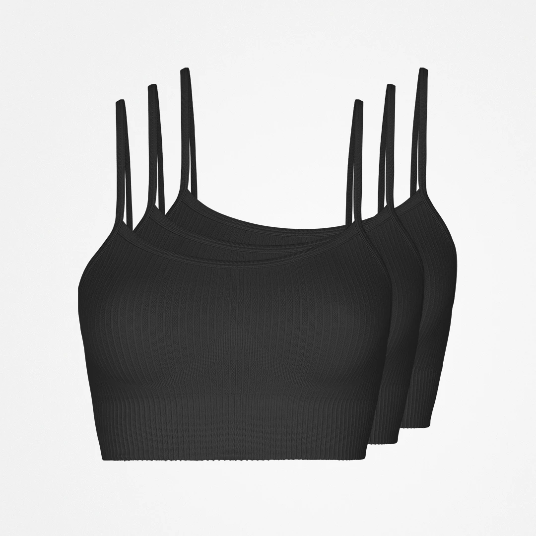 Gerippter Sport-BH | Schwarz – 13