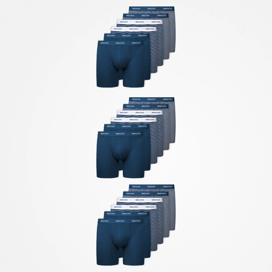 Lange Boxershorts mit Streifen | Blau – 12