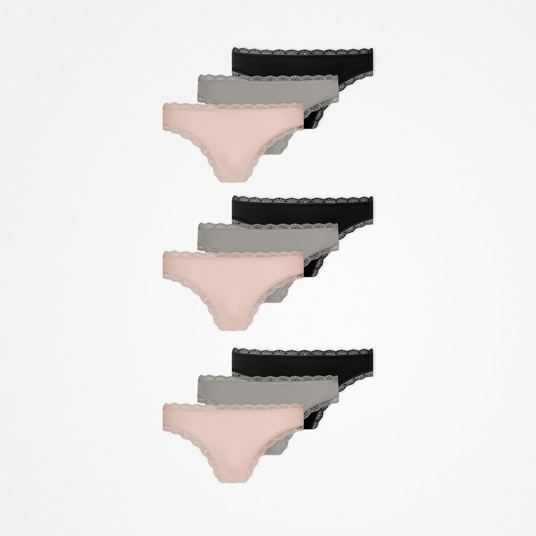 Tangas mit Spitze | Mix (Apricot/Grün/Schwarz) – 14