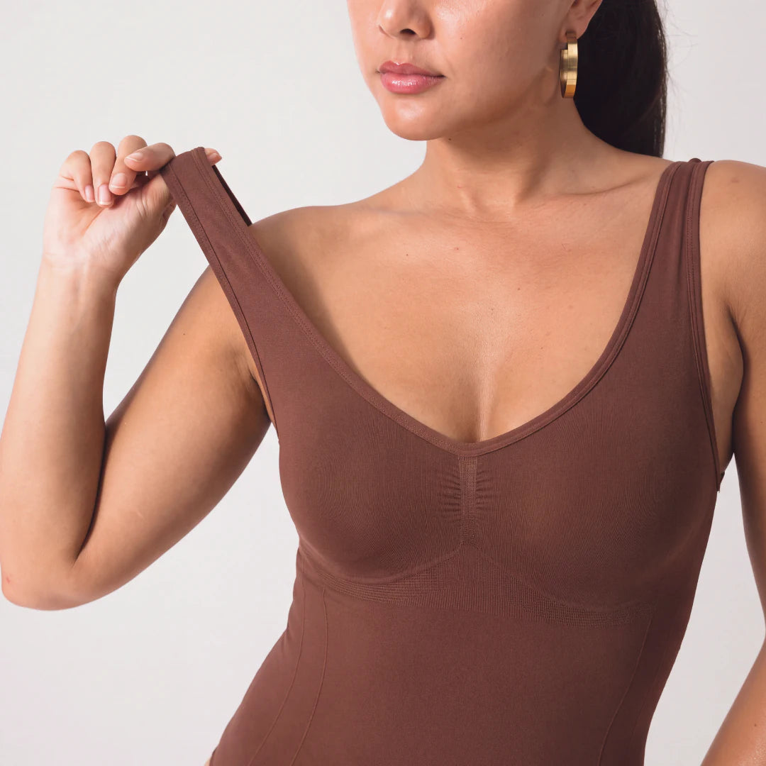 Shaping Body mit breiten Trägern | Braun – 3