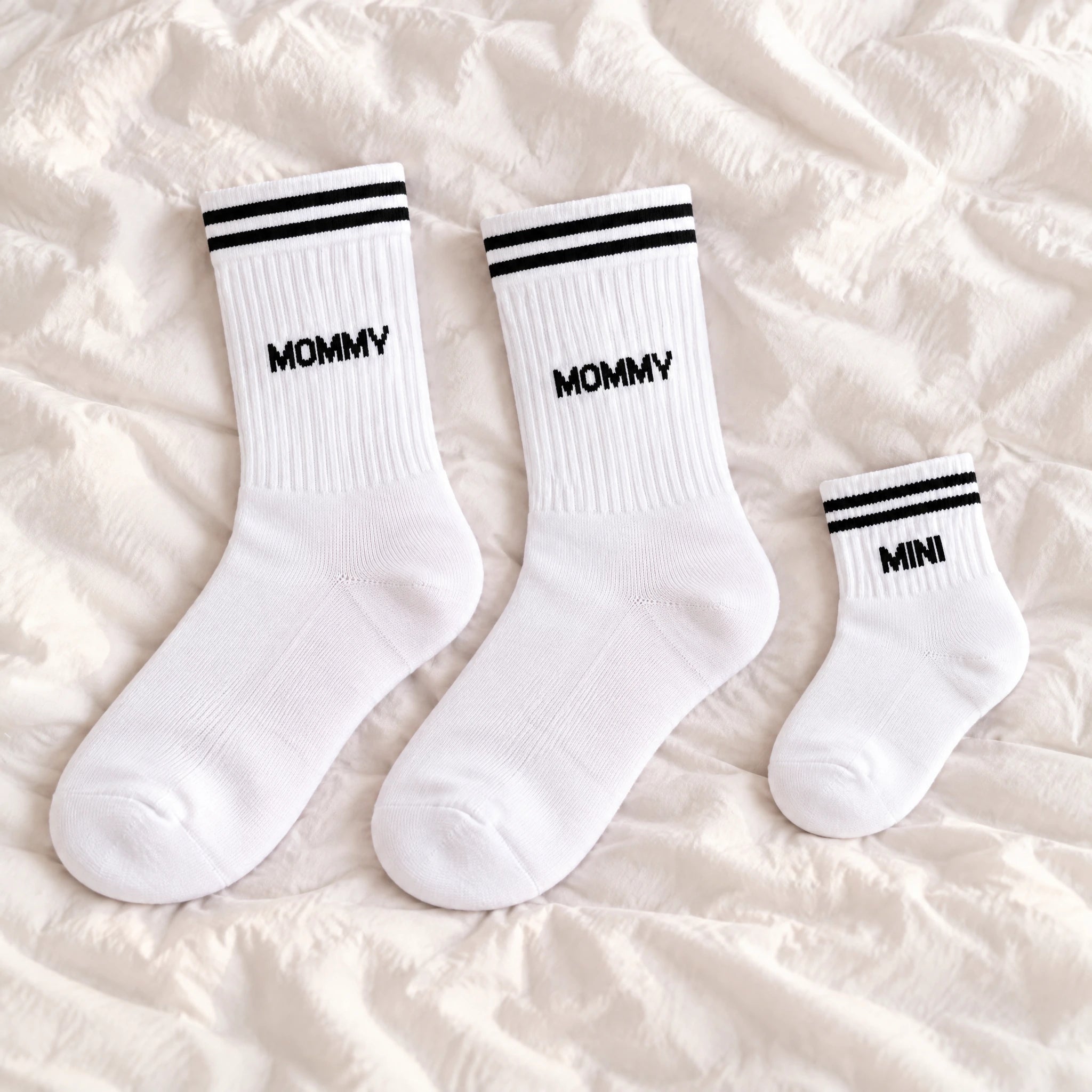 Familiensocken „Mommy, Mommy, Mini“ | Weiß – 6