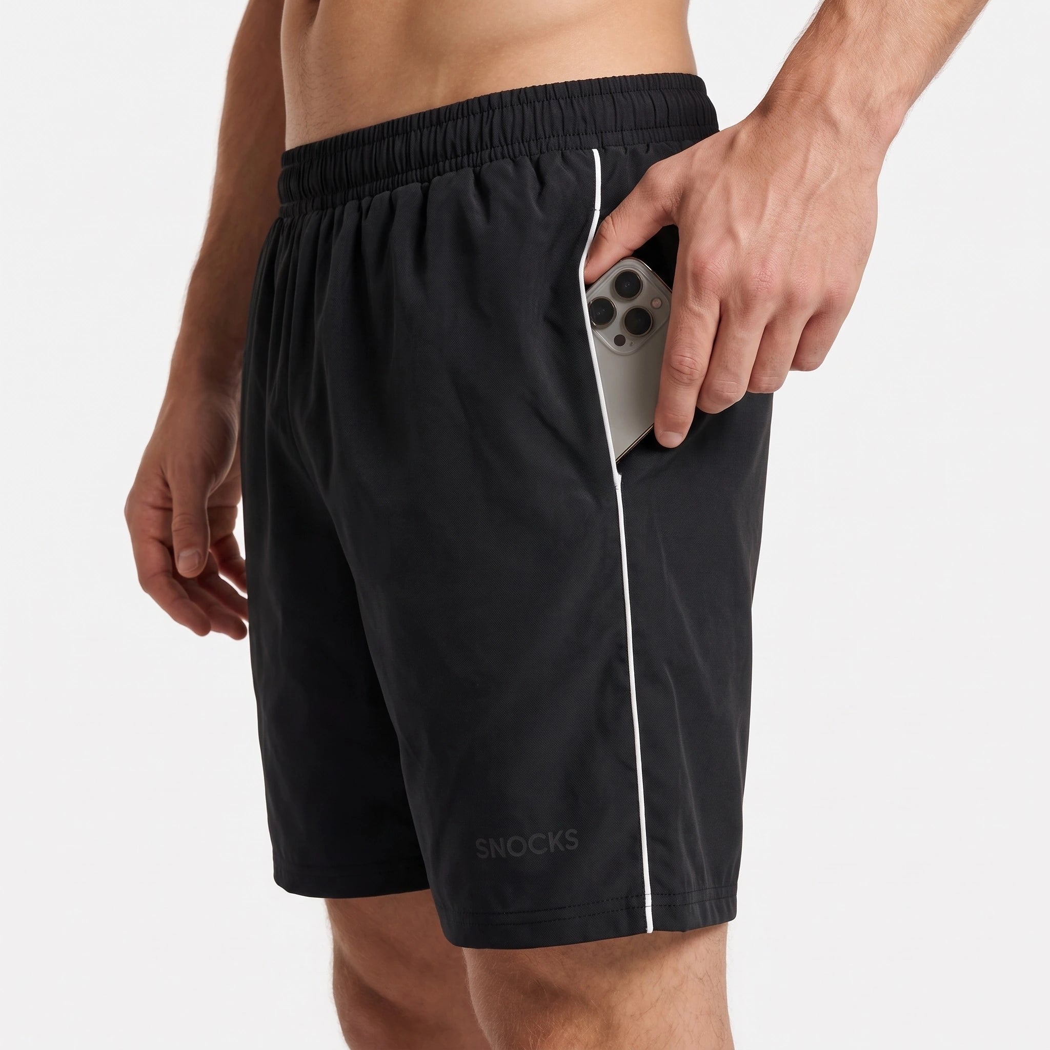 Sport Shorts Herren mit Kontraststreifen | Schwarz – 4