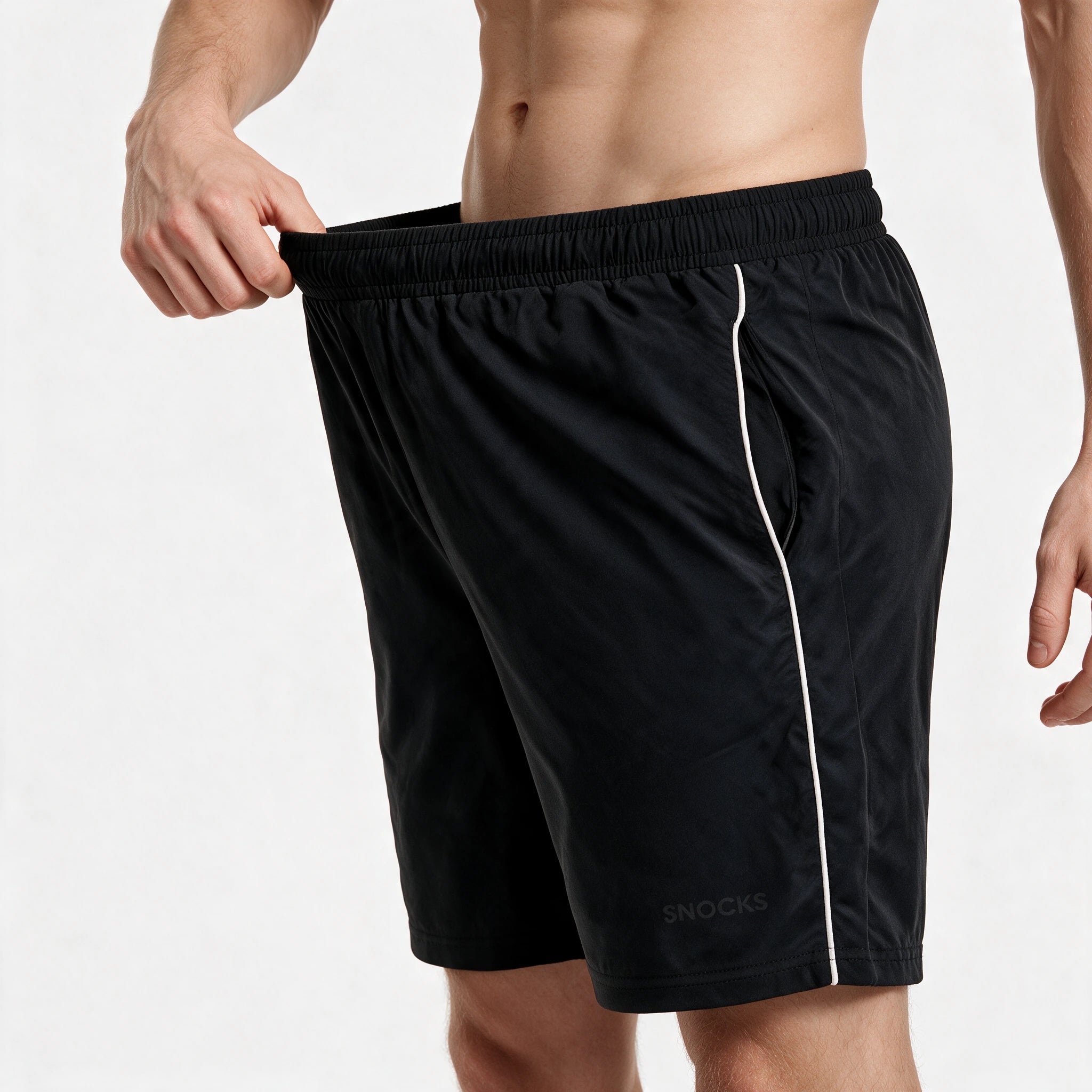 Sport Shorts Herren mit Kontraststreifen | Schwarz – 8