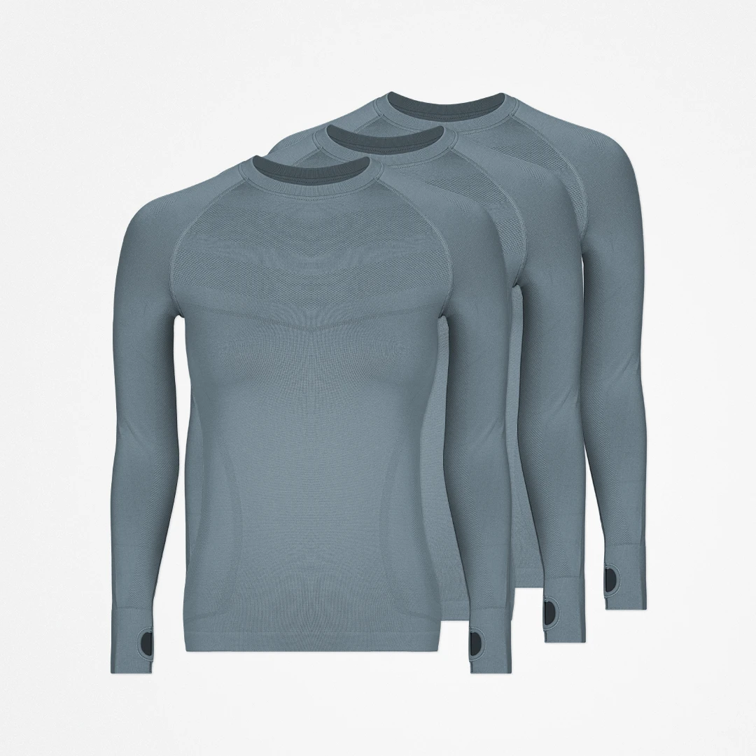 Sportshirt langarm Damen | Taubenblau – 13