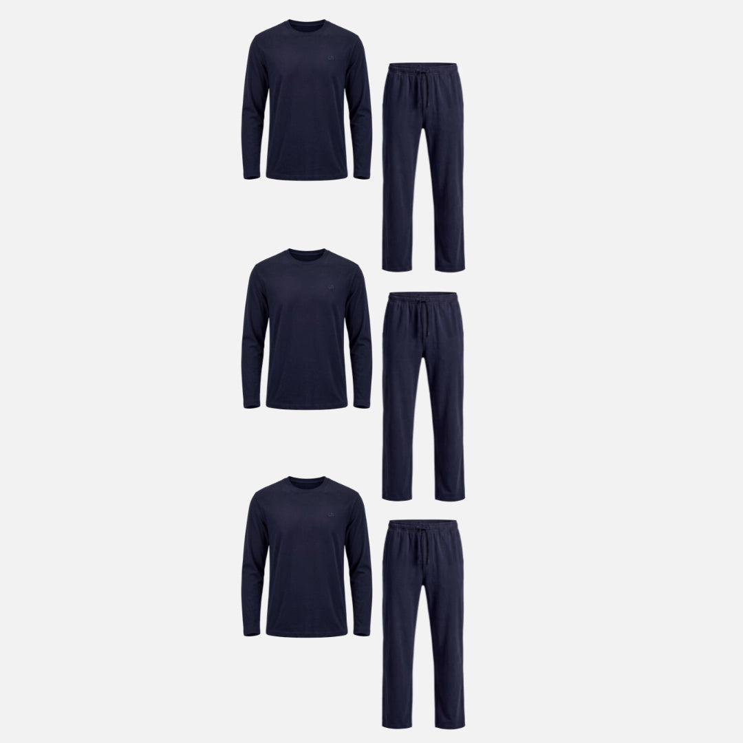 Schlafanzug Set Herren lang | Dunkelblau – 14