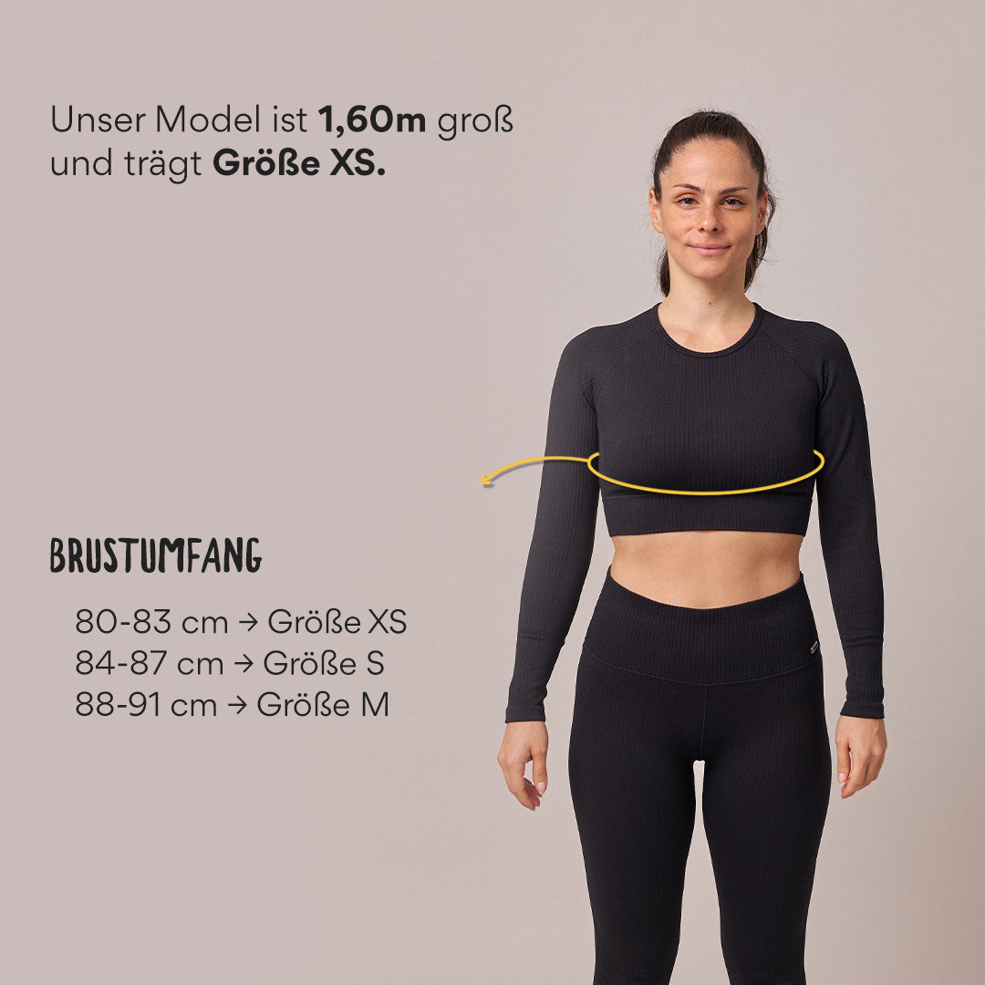 Geripptes Sportshirt langarm Damen | Pastelllila – 10