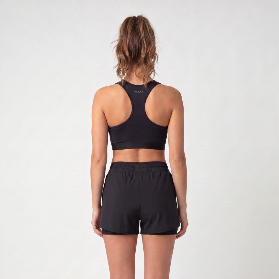 2 in 1 Sport Shorts Damen | Schwarz – 7