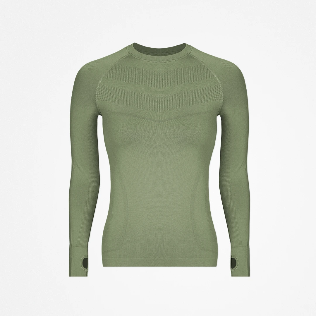 Sportshirt langarm Damen | Pastellgrün