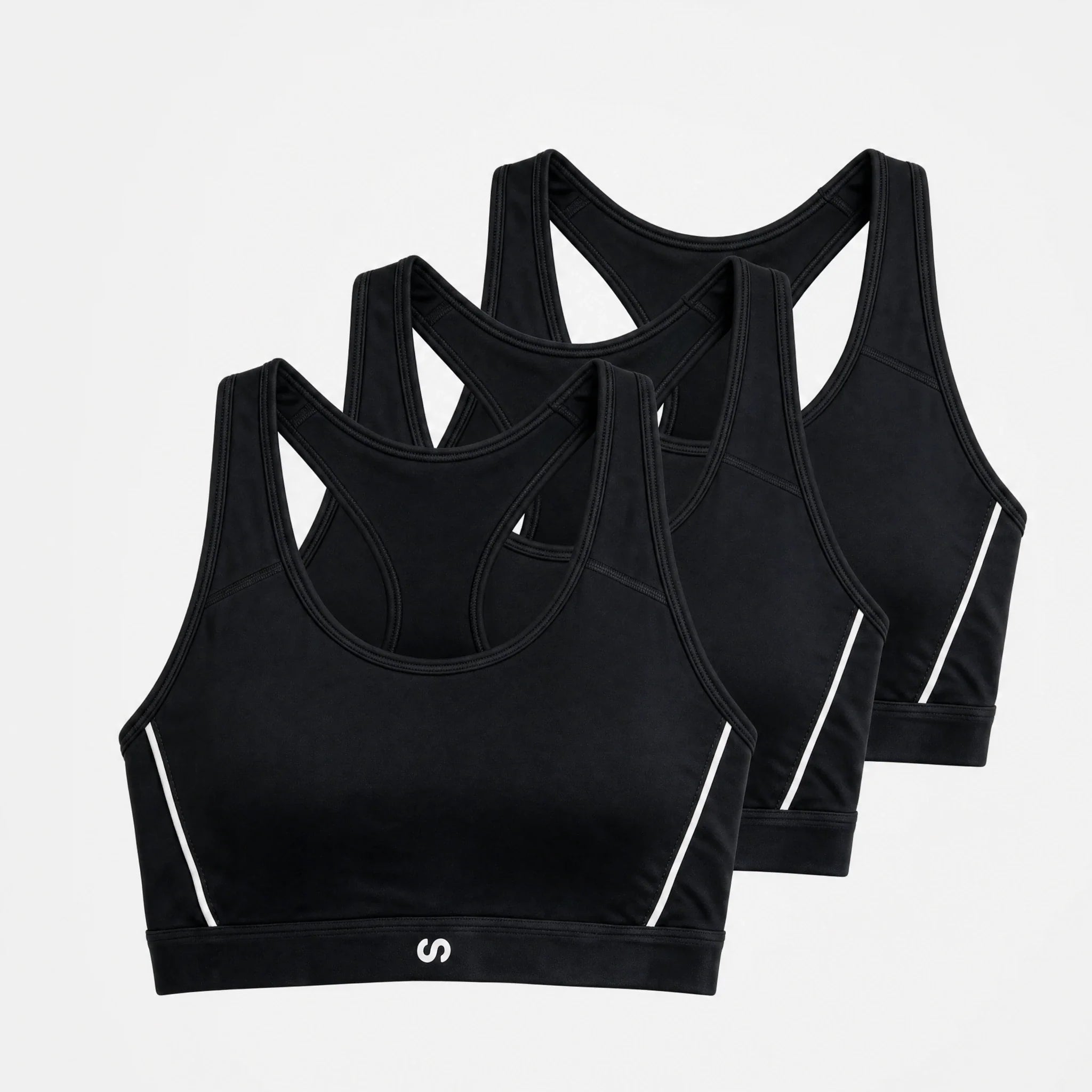 Sport-BH Damen mit Retro Kontraststreifen | Schwarz – 14