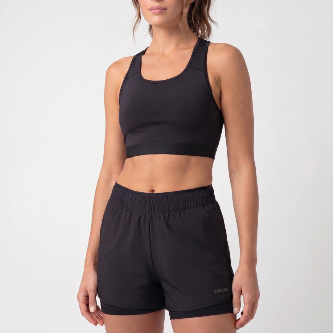 2 in 1 Sport Shorts Damen | Schwarz – 6