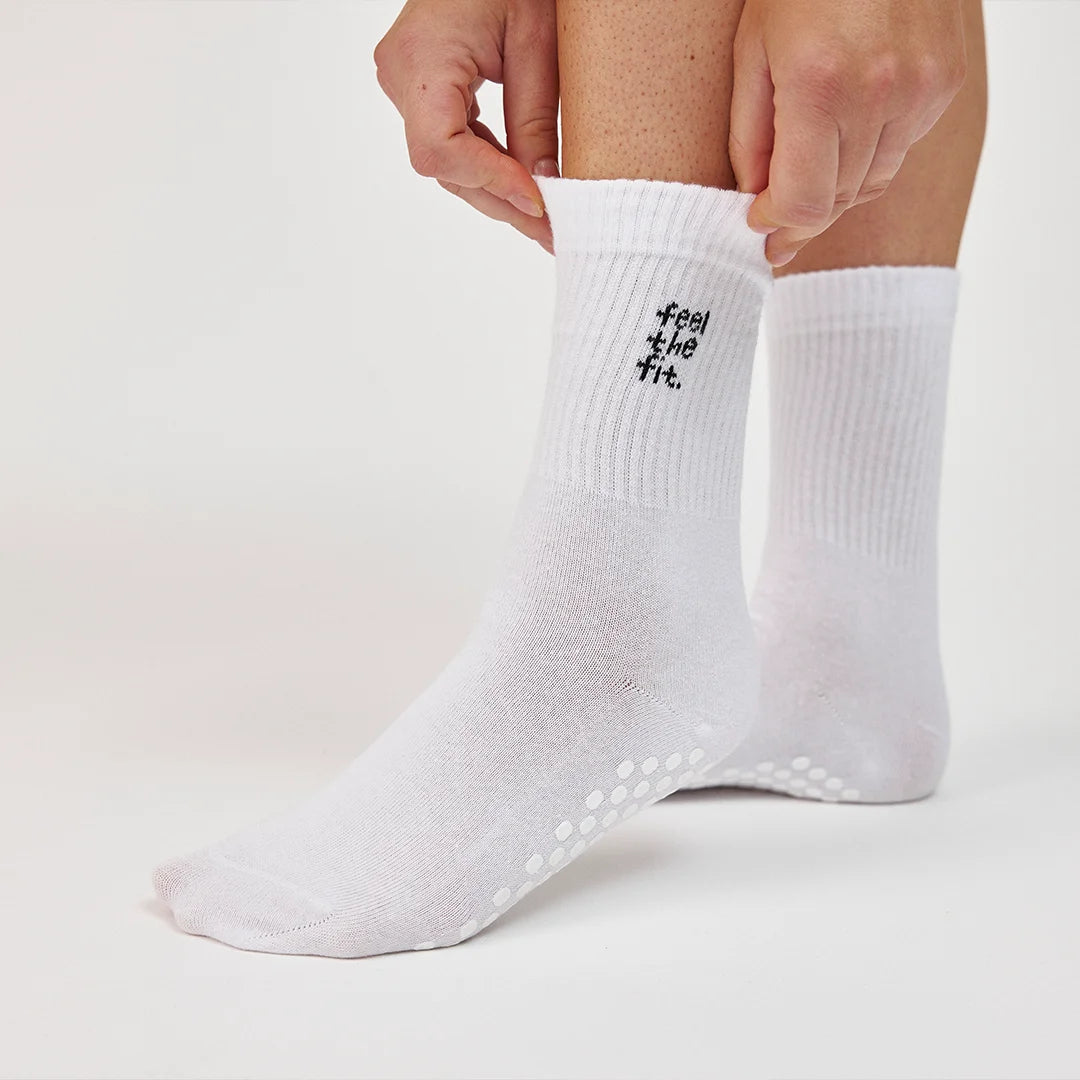 Pilates Socken | Weiß (Logo) – 5