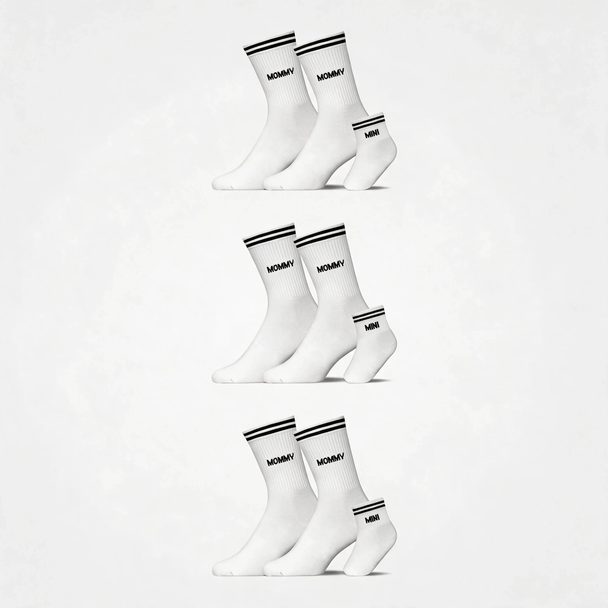 Familiensocken „Mommy, Mommy, Mini“ | Weiß – 11