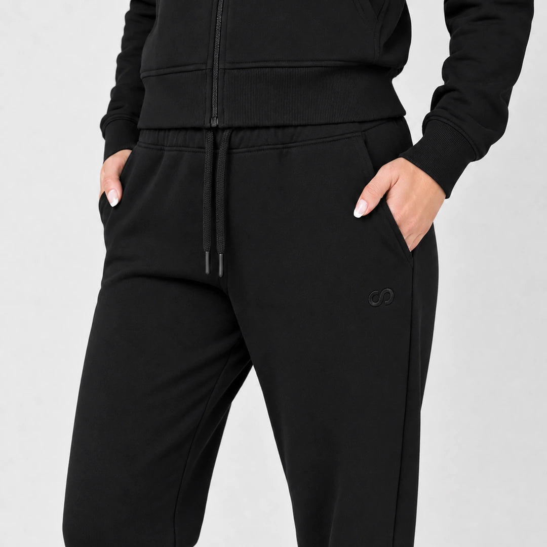 Jogginghose mit weitem Bein Damen | Schwarz – 4