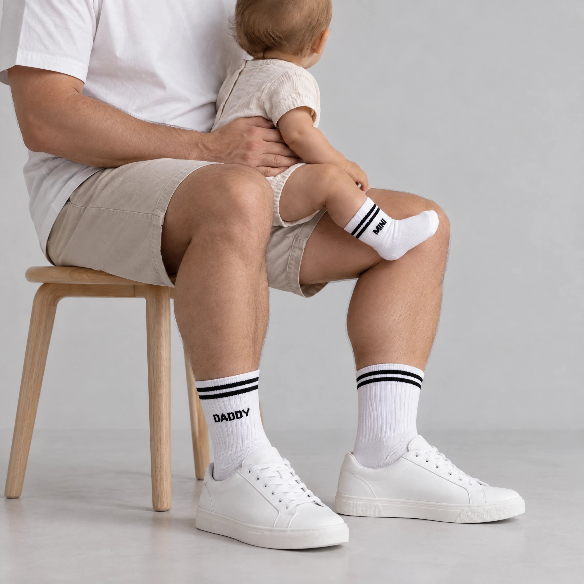 Familiensocken „Daddy, Daddy, Mini“ | Weiß – 6