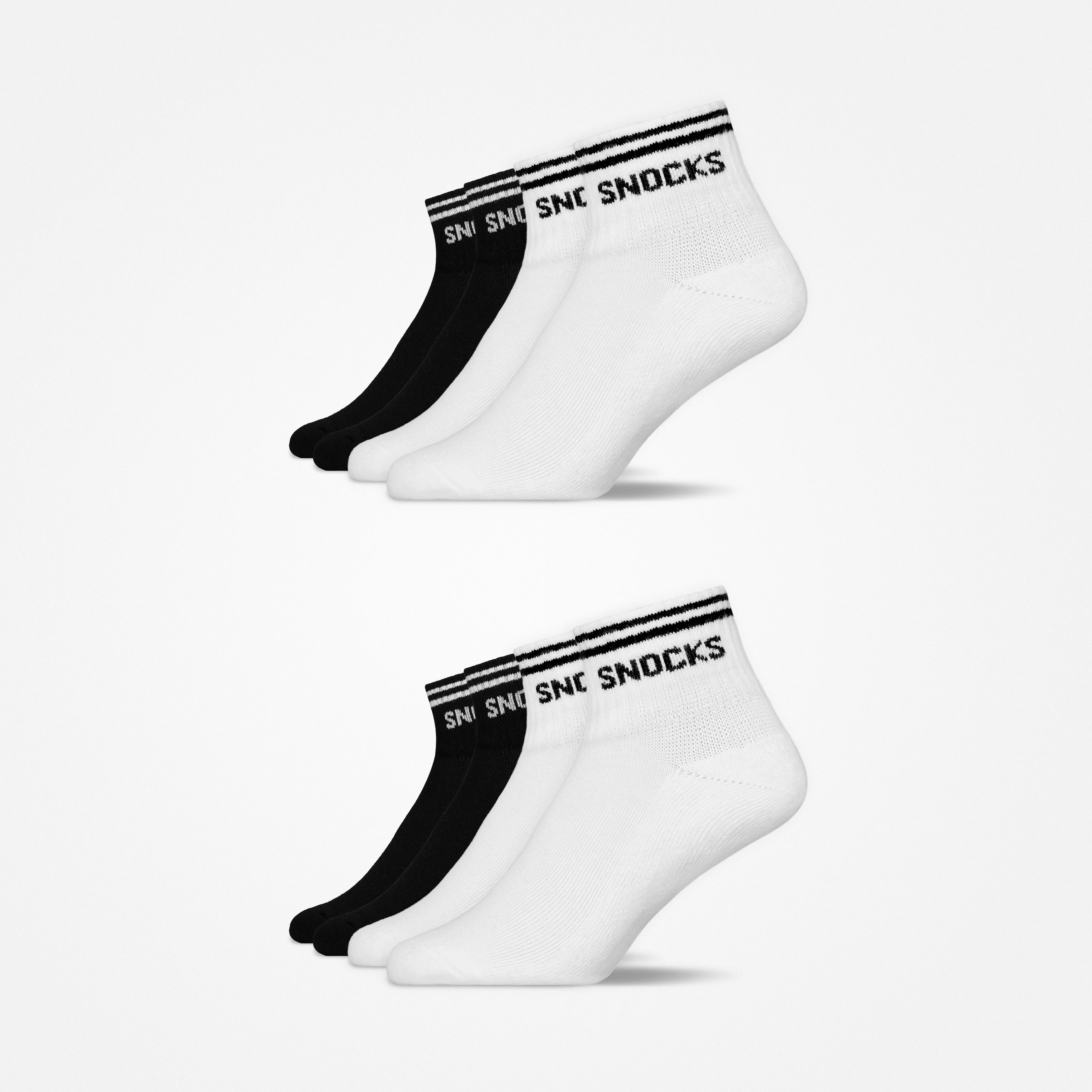 Retro Sneaker Socken | Schwarz-Weiß (Streifen) – 10