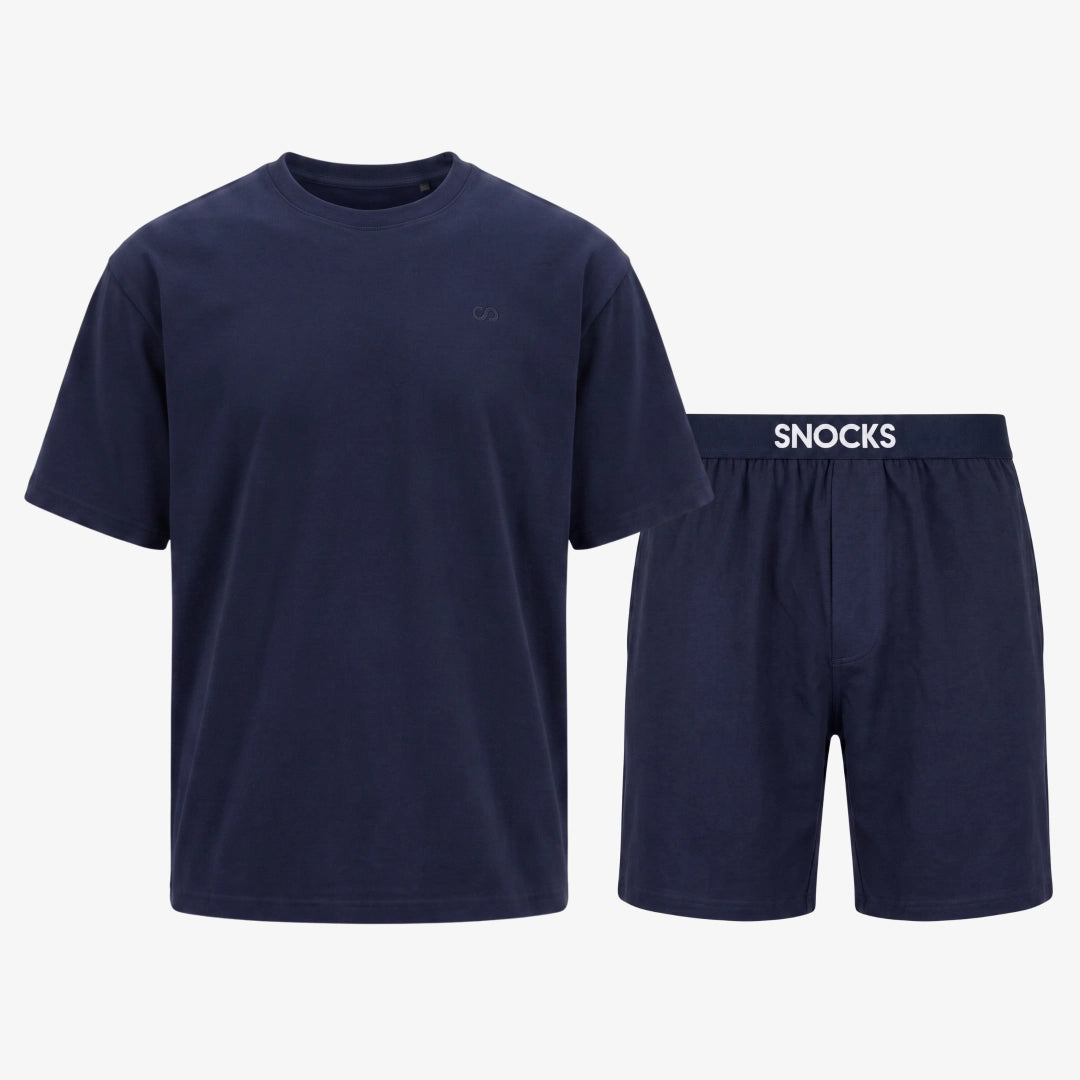Schlafanzug Set Herren kurz | Dunkelblau – 11