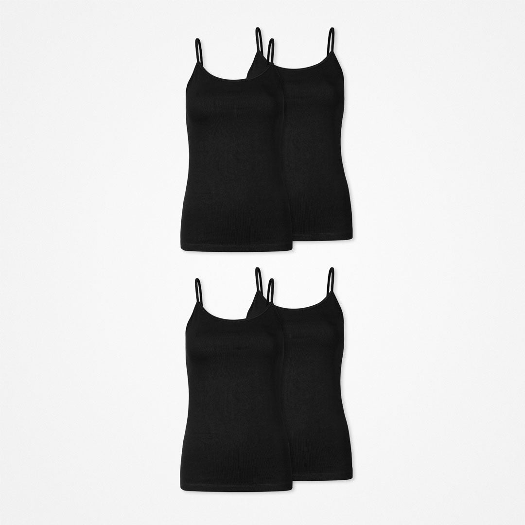 Damen Spaghetti Tops | Schwarz – 11
